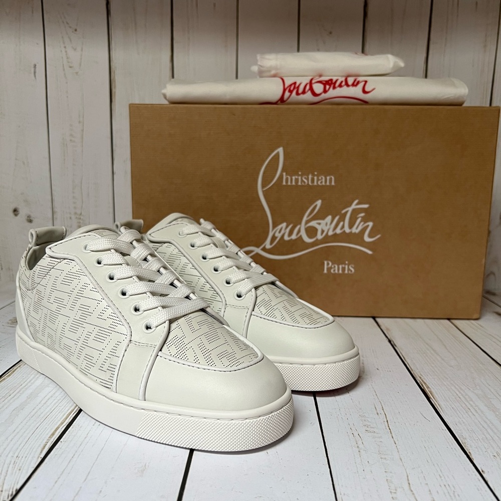 Christian Louboutin Rantulow Orlato CL Monogram Leather Sneaker White Sz 39 / 6